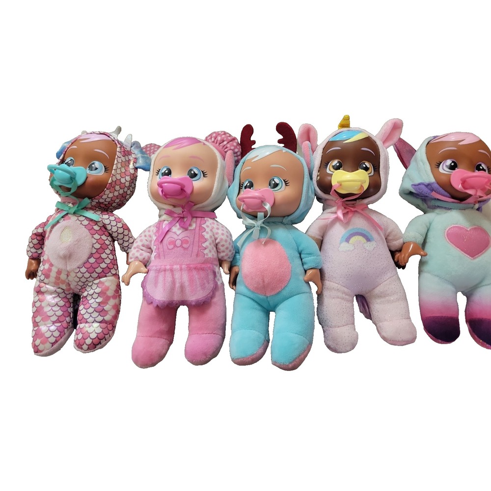 Cry Babies Tiny Cuddles Lot of 5 Baby dolls with paci